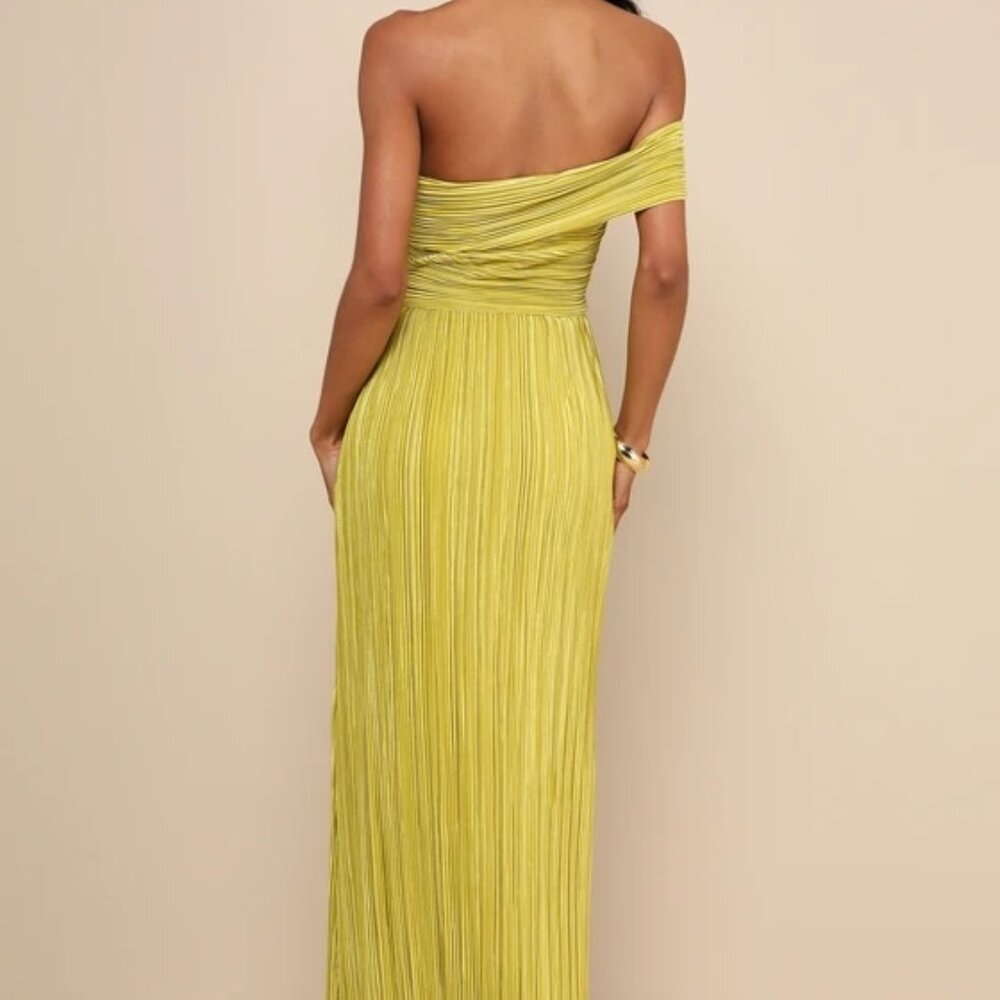 Lulu's Strapless Yellow Maxi Dress - Picture 2 of 3